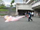 消火器による消火訓練